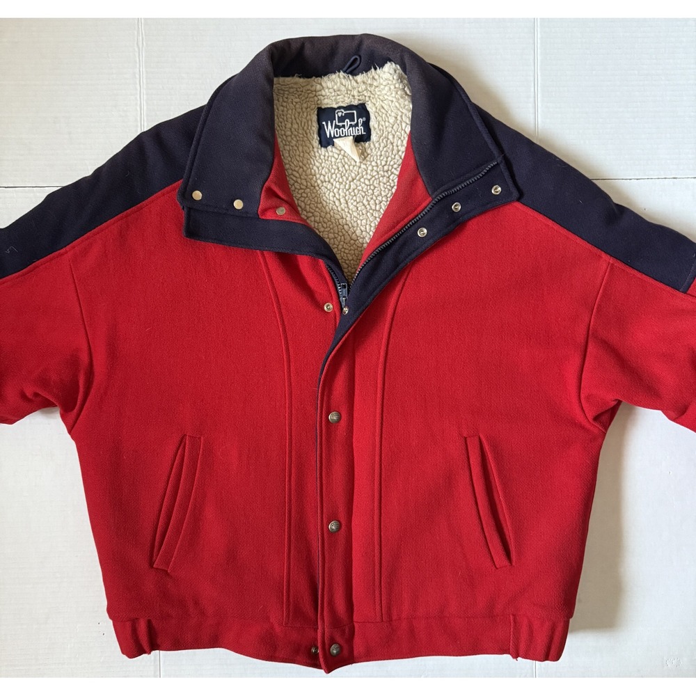 WOOLRICH - Men's Vintage Red‎ Wool Bomber Jacket - Size X-Large - XL*